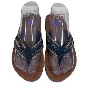 Birkenstock Women's Flip Flops Blue Thong Beach Resort Sandals Slippers Size M/L